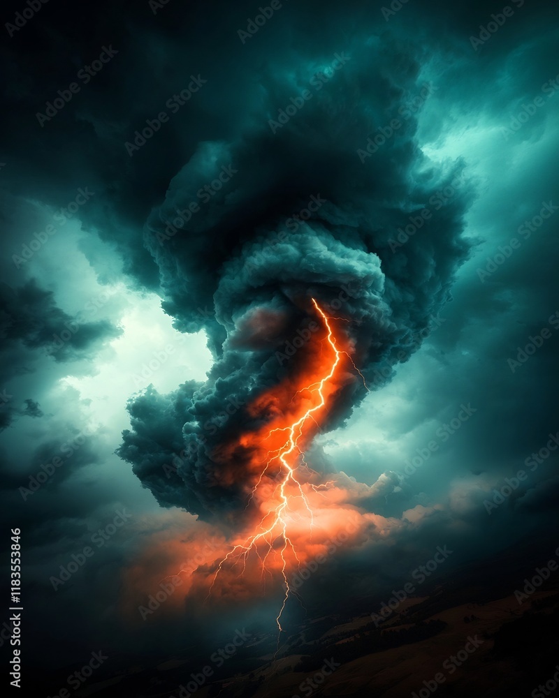 Poster powerful electric forces unleashing captivating and brilliant displays of searing jagged bursts of l