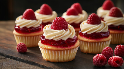 Elegant Raspberry Cupcakes with Buttercream Swirls 