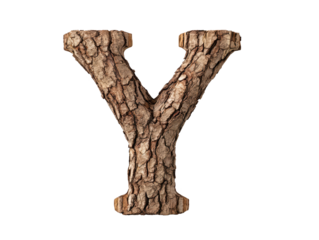 Rustic wooden letter y on textured black background, a vintage typography image 