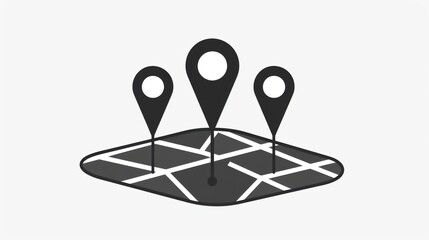 Modern Map Markers: A Set of Map Pin Location Icons with Vector Illustration on White Background