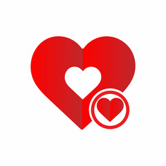 A vibrant graphic design featuring two hearts.