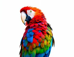 Obraz premium Scarlet Macaw: Vibrant Plumage, Vivid Colors, Tropical Bird Portrait