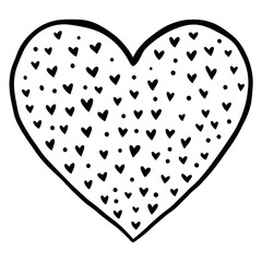 Heart filled with small hearts vector