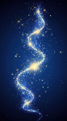 Obraz premium Cosmic elegance golden light particles on indigo canvas