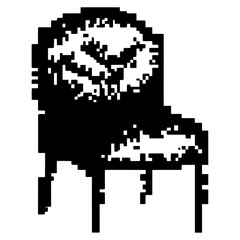Fototapeta premium Chair pixel black white vector