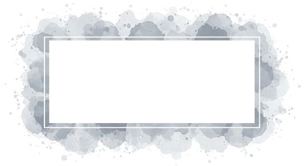 Elegant Gray Watercolor Frame Blank Template Design Element Background