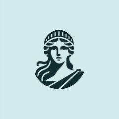 Elegant athena goddess logo