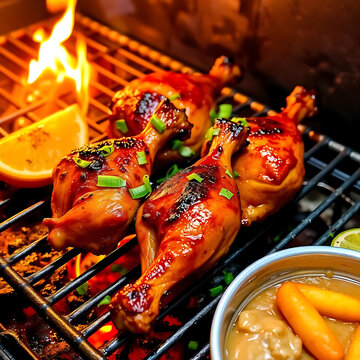 Tandoori chicken Indian Arabian grilled chicken also called Al Faham or Alfaham or Djaj in oven in Kodaikanal Tamil Nadu, India