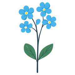 Blue Forget-Me-Not Flower flower art illustration vector