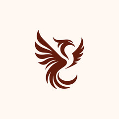 Obraz premium Minimal Phoenix Wing Logo