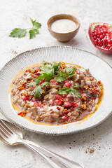 Aubergine and Lentil Bake with Pomegranate