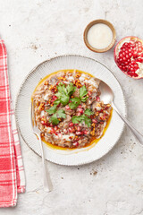 Aubergine and Lentil Bake with Pomegranate