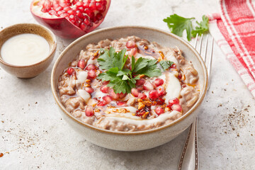 Aubergine and Lentil Bake with Pomegranate