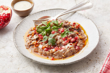Aubergine and Lentil Bake with Pomegranate