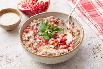 Aubergine and Lentil Bake with Pomegranate