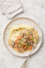 Lentil and Vegetable Stew with Mashed Potato