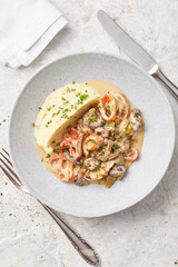 Lentil and Vegetable Stew with Mashed Potato