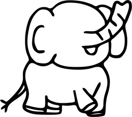 hand drawn vector illustration of a elephant