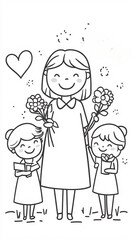 A simple line drawing for Teachers' Day, designed as a coloring page to celebrate education, appreciation, and inspiration.

