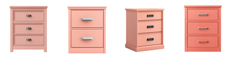 Coral Pink Minimalist Wooden Chest of Drawers for Stylish Home Storage and Organization  Contemporary and clean lined furniture piece perfect for bedroom