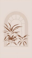 Minimalist Modern Arch Wallpaper in Muted Warm Tones