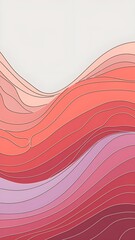 Minimalist Abstract Wave Line Wallpaper in Muted Bright Colors