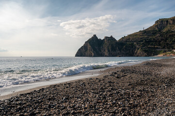 Sant Alessio Siculo Castle from the beach in Sicily