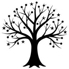 twinkling tree, tree silhouette vector