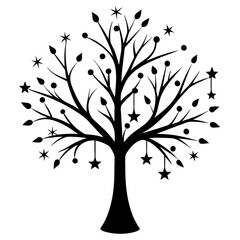 twinkling tree, tree silhouette vector