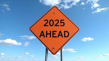 Naklejka premium Navigating the Path to 2025 Ahead with Optimism and Vision for a Bright Future and New Opportunities
