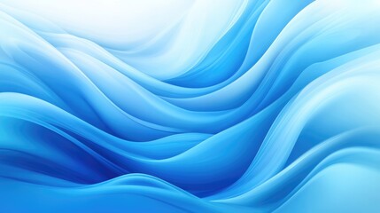 Fototapeta premium Lush Azure Satin Fabric. Wavy Drapery with Glossy Texture and Soft Elegance