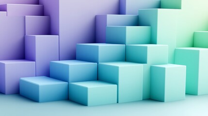 Fototapeta premium Abstract Pastel Cubes Gradient Background Design