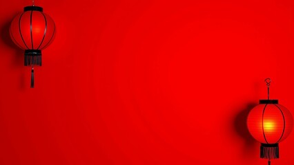 Fototapeta premium Chinese New Year, Beauty of Red Lanterns Illuminating Culture, Unity, and Joy in Every Festive Occasion Together