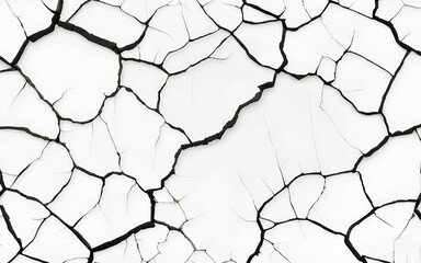 Large cracks on transparent background. Cracks texture for design.
