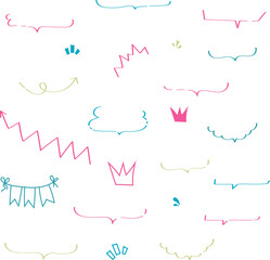 Fototapeta premium Vector set of various colorful hand drawn doodle elements 