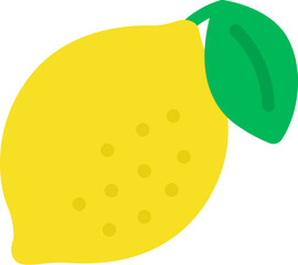 葉のついた、レモンのアイコンのイラスト