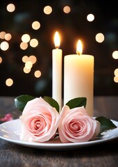 Obraz premium Affectionate candlelit setups for romantic evenings, Valentine, affection candles