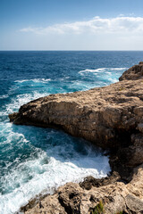 View of the coast of Syracuse in the Plemmirio area in Sicily