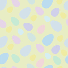 Seamless Pastel Easter Egg Pattern on Light Background. Colorful Egg-Shaped Pattern in Soft Pastel Tones. Minimalist Pastel Egg Design for Spring