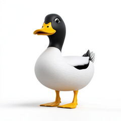Fototapeta premium Adorable Cartoon Duck: A Delightful 3D Render