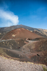 View of the Silvestri craters on the Etna volcano in Sicily