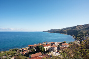 View of the Tyrrhenian coast from Santo Stefano di Camastra in Sicily