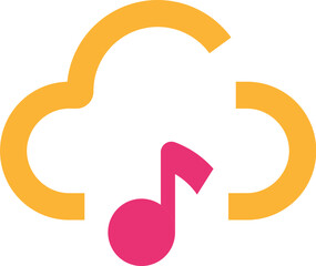 Music Sharp cloud filled icon