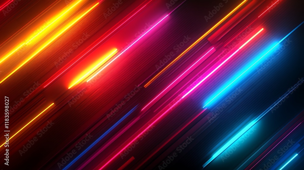 Poster neon lights abstract background: a dynamic and vibrant abstract background with a captivating interp