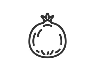 ざくろのアイコン（線画）のイラスト