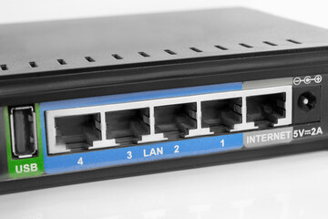 LAN and USB sockets