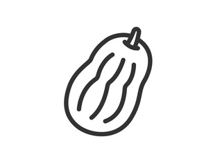 瓜のアイコン（線画）のイラスト