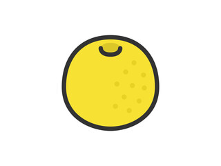 グレープフルーツのアイコン（線画カラー）のイラスト