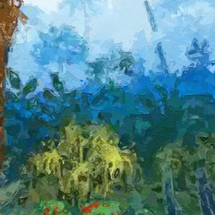 Various oil paintings, flowers, monkeys, parrots, giraffes, tigers, birds, tropical leaves, beautiful scenery