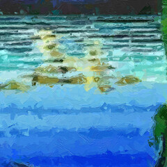 Various oil paintings, flowers, monkeys, parrots, giraffes, tigers, birds, tropical leaves,...
